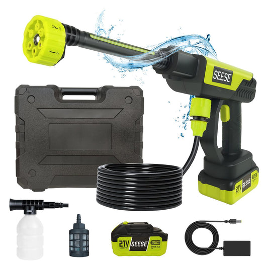 Cordless Portable Washer, 1100 PSI Battery Operated Washer with All-Copper Motor, Battery, 23FT Hose, Storage Bag; Handheld Washer; Lightweight Car Washer for Home, Garden (Endurance Green)