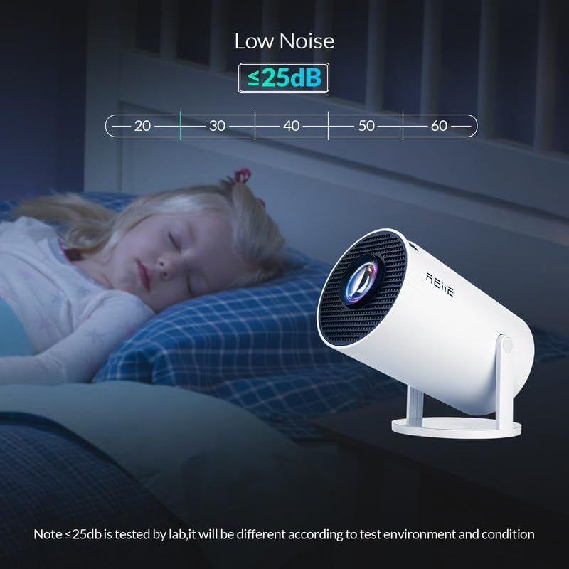 2025 Upgraded HY300 PRO+ Mini Portable Projector,Smart Projector with Android 11.0, 200 ANSI Lumens, Short Focus, Wifi6 + BT5.0, Support 4K 1080P Decoding, for Outdoor Camping,Home Theater