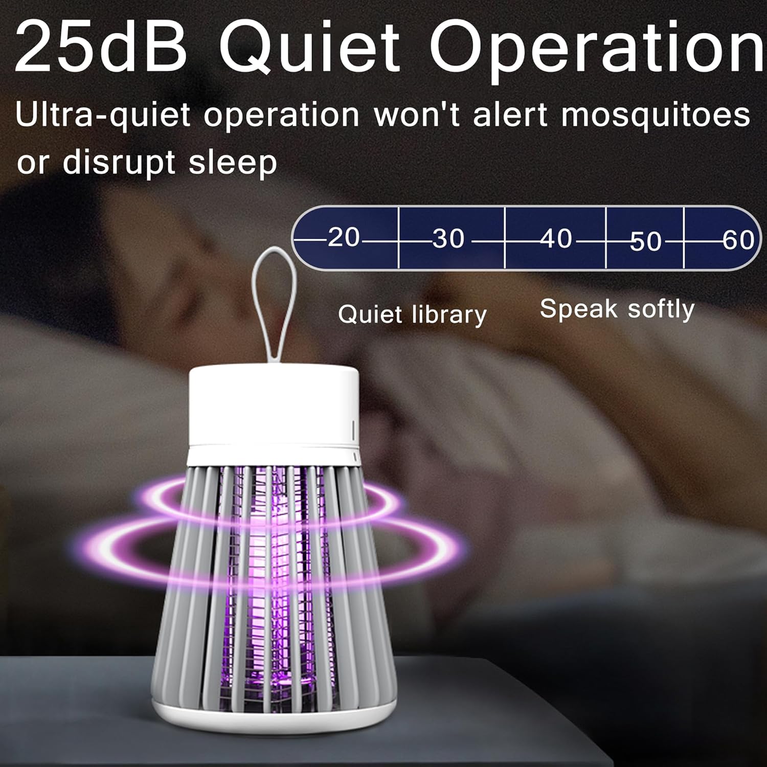 Bug Zapper,Hanging Rechargeable Mosquito Zapper, UV Purple Light Electric Insect Trap with Safety Grid, Portable Mosquito Killer, Fruit Fly Trap for Patio, Home, Backyard, Garden, Campsite