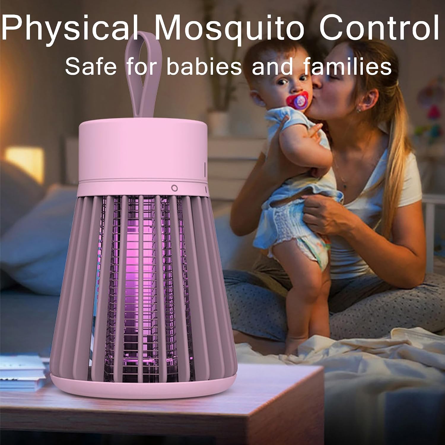 Bug Zapper,Hanging Rechargeable Mosquito Zapper, UV Purple Light Electric Insect Trap with Safety Grid, Portable Mosquito Killer, Fruit Fly Trap for Patio, Home, Backyard, Garden, Campsite