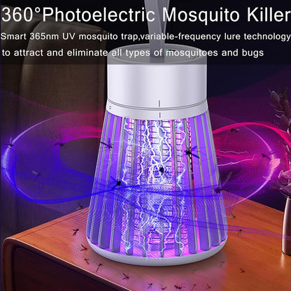 Bug Zapper,Hanging Rechargeable Mosquito Zapper, UV Purple Light Electric Insect Trap with Safety Grid, Portable Mosquito Killer, Fruit Fly Trap for Patio, Home, Backyard, Garden, Campsite